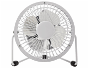 Ventilátor Nedis FNDK1WT10 stolní USB 10 cm, 2,5W, kovový, bílá