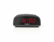 NEDIS digitální stolní budík/ LED displej/ funkce odloženého buzení/ jeden alarm/ černý