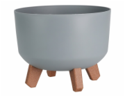 Květináč na nožkách kulatý 24 cm šedá KO-Y89300590