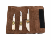 Kirschen Set of carving knives Velourleather bag