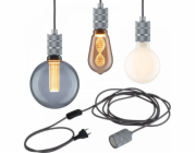 Neordic Tilla závěsné svítidlo s vypínačem max. 20W E27 šedo-hliník 230V