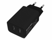 COLORWAY 2x USB/ síťová nabíječka/ 10W/ 100V-240V/ Černá
