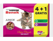 SUPER BENEK Junior - mokré krmivo pro kočky - 5 x 100g