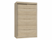 Topeshop IGA 120 SON C KPL skříň/šatník do ložnice 7 police/polic 2 dveře/dveří Dub sonoma