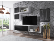 Cama sestava obývacího pokoje ROCO 5 (RO1+2xRO4+2xRO5) bílá/bílá/černá