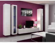 Cama Obývací skříň sestava VIGO 2 bílá/bílý lesk
