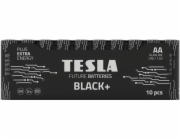 Tesla AA BLACK+ alkalická, (LR06, tužková, shrink) 10 ks fólie