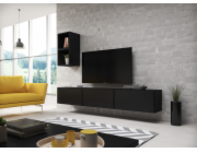 Cama sestava obývacího pokoje ROCO 7 (3xRO3 + 2xRO6) černá/černá/černá