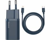 Baseus Super Si Napájecí nabíječka s kabelem USB-C na Lightning 20W modrá