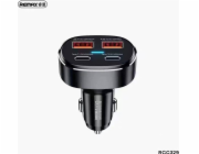 Nabíječka do auta 2x USB, 2x USB-C Remax RCC329, 75 W (černá)