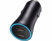 Baseus Golden Contactor Pro nabíječka do auta, 2x USB-C, 40 W (tmavě šedá)