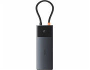 Adaptér Hub 10v1 Baseus USB-C - 2xHDMI, 3xUSB-A, USB-C, RJ45, SD/TF, PD (černý)