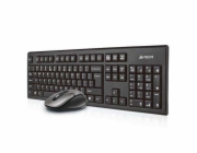 A4Tech 7100N desktop klávesnice Obsahuje myš RF bezdrátový QWERTY Anglický Černá