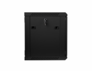 Nástěnná instalační skříň Lanberg 19   9U 600x450mm černá (skleněné dveře)
