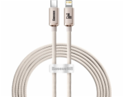 Baseus Crystal Shine USB-C to iP kabel, 20W, 2m (růžový)