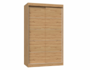 Topeshop IGA 120 ART C KPL šatní skříň do ložnice 7 polic 2 dvířka Dub