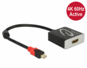 Delock Adapter mini Displayport 1.2 male > HDMI female 4K Active - Nástroj pro převod videa - Parade PS176 - DisplayPort - HDMI - černá