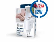 GEMBIRD TA-UC-2A12-01, Nabíjačka, 2x USB-A, 12W, b
