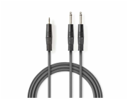 Nedis COTH23200GY50 - Stereofonní Audio Kabel | 2x 6,35mm Zástrčka – 3,5mm Zástrčka | 5 m | Šedá barva