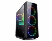 VeinX case Mars MAR01A Mid Tower, bez zdroje, 3xUSB, průhledná bočnice, 4xARGB Fan 120mm, černá