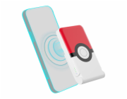Indukční powerbanka OTL 5000 mAh, USB-C 15W, Pokemon Pokeball se stojánkem (červenobílá).