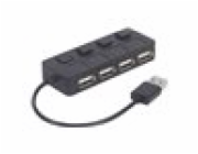 Gembird UHB-U2P4-05 USB 2.0 4-port hub with switches black