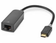 NEDIS kabelový adaptér USB 3.2 Gen 1/ USB-C zástrčka - RJ45 zásuvka/ kulatý/ černý/ 20cm