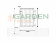 Segmentová brána GARDEN CENTER, 100×123 cm, šedá