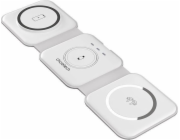 Magnetická bezdrátová nabíječka Choetech T588-F 3v1 15 W (bílá)