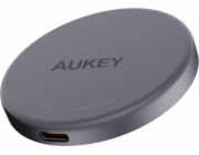AUKEY MagFusion Aura Magnetic 15W Mibilní telefon Stříbrná USB Bezdrátové nabíjení Rychlé nabíjení Vnitřní