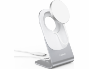 Bezdrátová nabíječka Choetech T518-F+H046 s držákem, 15W (bílá)