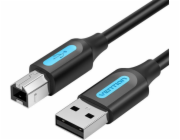 USB 2.0 A to B cable Vention COQBJ 2A 5m Black PVC