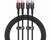Kabel Baseus Cafule USB-C na USB-C 100W,1m, 2ks (červeno-černý, šedo-černý)