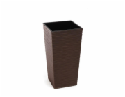 Květináč Lamela 590-83, plast, H 30 cm, hnědý