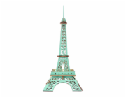 Woodcraft Dřevěné 3D puzzle Eiffelova věž tyrkysová