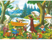 Dino Dřevěné kostky Sněhurka 12 kostek