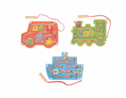 Bigjigs Toys Dřevěný magnetický labyrint Tyrkysová loď
