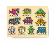 Dřevěné vkládací puzzle matematika počítání do 15