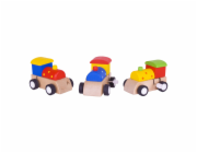 Bigjigs Toys Dřevěná barevná mašinka na natahování 1ks