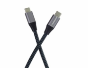 PremiumCord USB-C kabel ( USB 3.2 GEN 2x2, 5A, 100W, 20Gbit/s ) bavlněný oplet, 3m