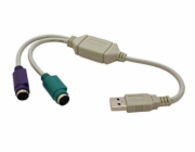 Redukce USB -> 2x PS2 
