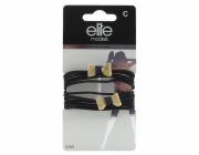 Gumičky Elite Models, 8ks, černé + 2 zlaté mašle