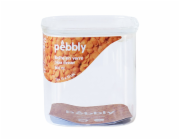 Dóza Pebbly, PKV-044, skleněná, čtverec, na jídlo, skleněné víko, 800 ml, 11 x 11 x 11 cm