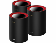 Cudy M3000 3-Pack Dvoupásmový (2,4 GHz / 5 GHz) Wi-Fi 6 (802.11ax) Černá, Červená 1 Vnitřní