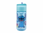 Láhev na vodu s brčkem pro děti STOR 75036 430 ml Stitch Palms (modrá)