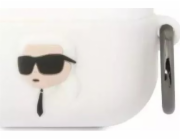 Karl Lagerfeld Ochranné pouzdro na sluchátka AirPods Pro bílá/bílá Silikon Karl Head 3D