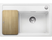 Blanco Zenar XL 6 S Compact Silgranit bílý dřez s automatickou zátkou InFino, popelník, pravá mísa (523768)