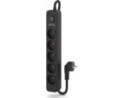 Prodlužovací kabel zařízení Kerg zásobování chránit KERG s vypínačem-5 zásuvek-černá-5m-16A-H05VV-F-3x1,5mm2