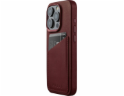 Kožené pouzdro na peněženku Troubadour Goods Limited Mujjo – kožené pouzdro kompatibilní s MagSafe pro iPhone 15 Pro (vínové)
