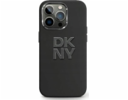 DKNY Tekuté silikonové kovové logo DKNY – pouzdro iPhone 15 Pro Max (černé)